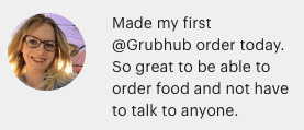 tweet about Grubhub and other Gig Delivery Platforms