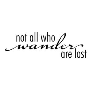 Not all who wander are lost - J.R.R. Tolkein